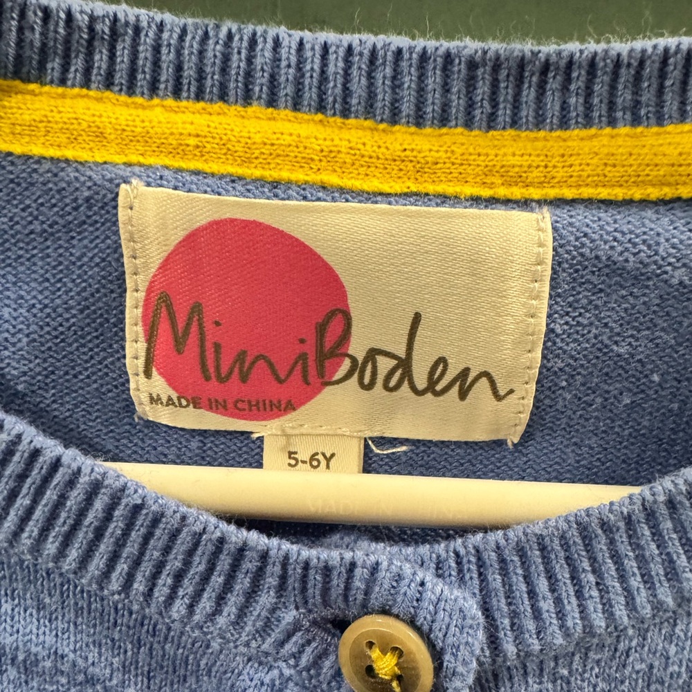 Mini Boden Blue Cardigan with Ruffle Detail - Picture 2 of 2